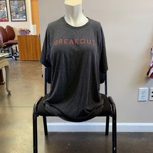 Tultex Dark Gray Short Sleeve Tee with Breakout in Red Print